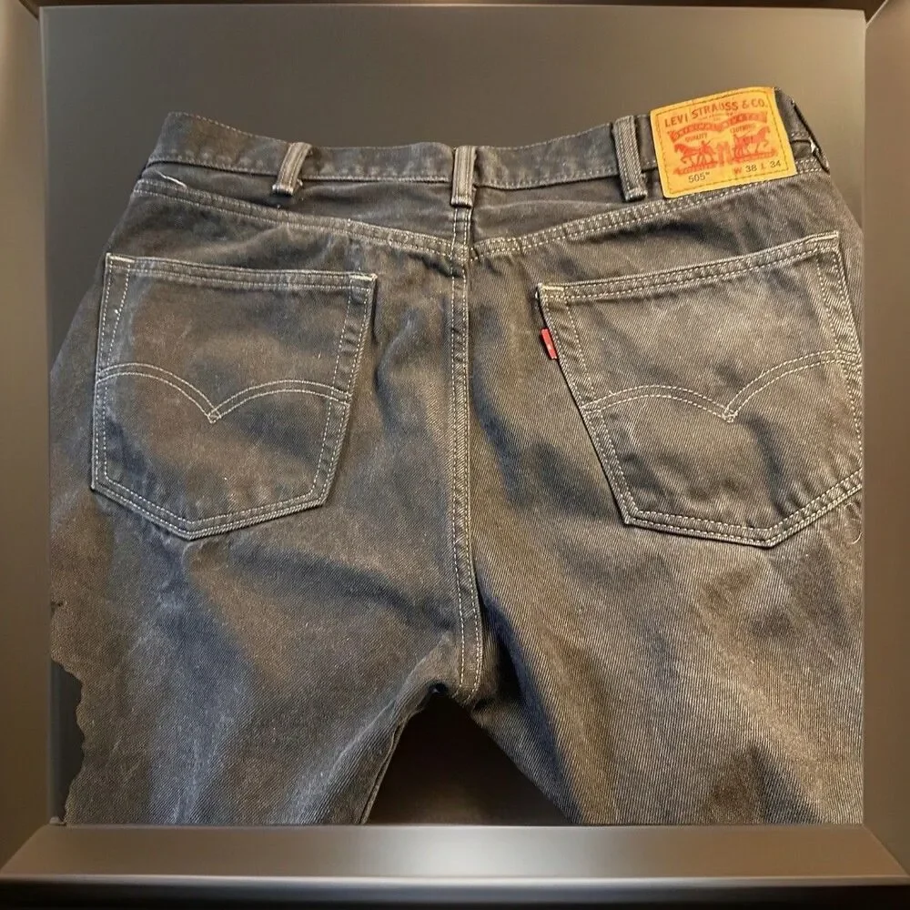 Levi's 505 Regular Fit Jeans - Black, 38x34